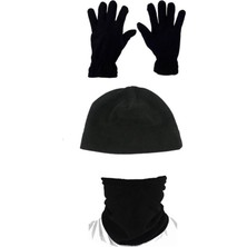 Bonbonetti Siyah 3'lü Set: Bere Boyunluk Eldiven Termal Çorap Hediyelidir.