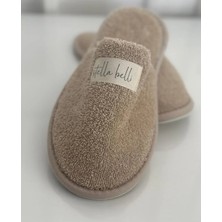 Havlu Terlik | %100 Pamuk | Kaymaz Çift Taban | Sauna Spa Otel Banyo Ev Misafir Lohusa Terliği Bej