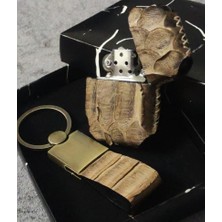Zippo Çakmak, % 100 Yıan Derisi Kişiye Özel Kişiselleştirilebilir Anahtarlık Set