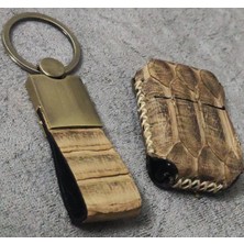 Zippo Çakmak, % 100 Yıan Derisi Kişiye Özel Kişiselleştirilebilir Anahtarlık Set