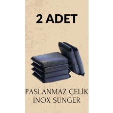 Paslanmaz Çelikli Çok Amaçlı Temizleme Süngeri Seti 2'li