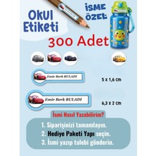 300 Adet Mcqueen ve Arkadaşları Okul Etiketi Kişiye Özel Isme Özel Kalem Defter Kitap Etiketi