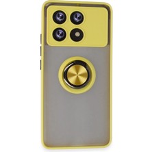 Newface Xiaomi Poco X6 Pro Kılıf Montreal Yüzüklü Silikon Kapak - Sarı Svlrs