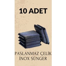 Paslanmaz Çelik Telli Bulaşık Süngeri 10'lu, Pratik ve Dayanıklı Temizlik Aleti