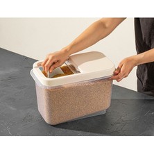 Sürgülü Kapaklı 10 Lt Erzak Bakliyat Un Şeker Saklama Kabı