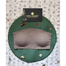 Hazel Silikonlu Askısız Balensiz Lazer Kesim Dikişsiz Çıkarılabilir Padli Ithal Straplez Sütyen