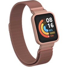 Xiaomi Redmi Watch (Mi Watch Lite) Uyumlu Krd-58 Metal Kordon Effx - Pembe