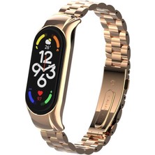 Xiaomi Mi Band 7 Uyumlu Krd-04 Metal Kordon Effx - Rose Gold