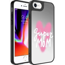 iPhone 8 Plus Uyumlu Aynalı Desenli Kamera Korumalı Parlak Effx Mirror Kapak-Süper Anne
