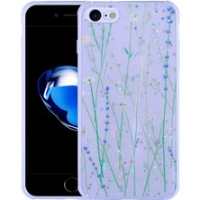 iPhone Se 2020 Uyumlu Simli Desenli Kamera Korumalı Parlak Effx Popy Kapak-Dallar