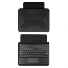 Uyumlu Effx Border Keyboard 13" Inç Universal Bluetooh Bağlantılı Standlı Klavyeli Tablet Kılıfı-Siyah
