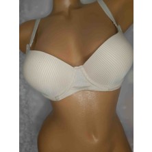 Ten Rengi Destekli Balenli Çizgili Rahat Kadın Sütyen