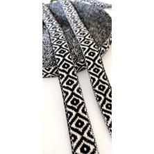 Altay Aksesuar Siyah Krem Etnik Şerit ( 2 cm )