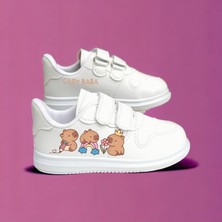 Kahverengi Hayvancık Baskılı Kız Çocuk Spor Ayakkabı