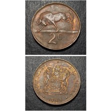 Escoines 39963688AA1422DC2C 1985 Güney Afrika 2cent Ççt Bronz Para Güney Afrika Randı