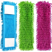Renkli Mikrofiber Mop Yedek Paspas 60CM 3'lü Set