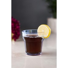 Mustran Akrilik Lacivert Tekli Kısa Bardak & Su Meşrubat Kahve Yanı Bardağı 300 ml ( Cam Değildir )