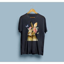 Oversize Tavşan Tasarım Unisex T-Shirt