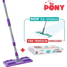 Pratik Mikrofiber Temizlik Seti, Havlu ve Kıskaçlı Paspas Hediye