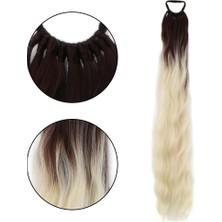 Elma Shop Lastik Tokalı At Kuyruğu Su Dalgalı / Kumral / Platin Ombre