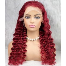 Elma Shop Gerçek Front Lace Tül Peruk - Yoğun Dalgalı - Kızıl 70-75 cm