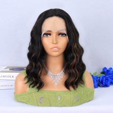 Elma Shop Siyah Karamel Işıltılı Tül Peruk