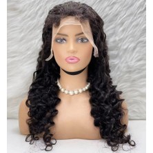 Elma Shop Gerçek Front Lace Tül Peruk / Yoğun Dalgalı / Doğal 65/70CM