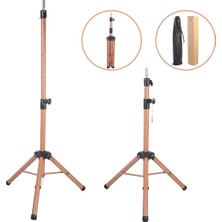 Elma Shop Kuaför Eğitim Mankeni Için Metal Tripod / Sütlü Kahve + Taşıma Çantası