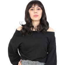 Elma Shop Dalgalı Perçemli Orta Boy Fiber Sentetik Peruk / Kahverengi