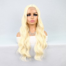 Nerm Uzun Dalgalı Platin Tül Peruk