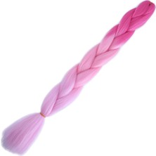Nerm Afrika Örgülük Ombreli Sentetik Saç 100 gr / Koyu Pembe / Açık Pembe / Pembe
