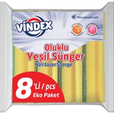 Yeşil Sünger Oluklu 8'li, Temizlik ve Hijyen Için Mükemmel Çözüm