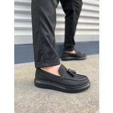 JET-154 Blaze Bağcıksız Püsküllü Keten Erkek Günlük Spor Klasik Ayakkabı Kst - Siyah