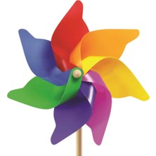 7 Kanat 65 cm Gök Kuşağı Rüzgar Gülü