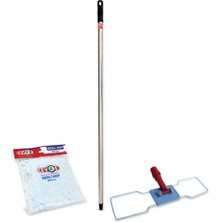 Çevre Dostu Temizlik Seti: Nemli Mop, Moptel ve Metal Sap 120 cm