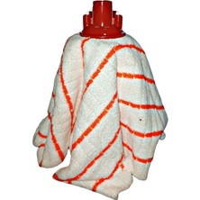 Turuncu Çizgili Mikrofiber Mop Başlığı 2 Adet, Yüksek Emicilik ve Dayanıklılık Sağlar