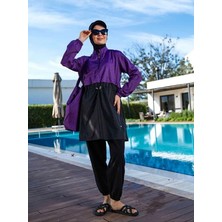 Tesmay Kadın Jileli Büyük Beden Tam Kapalı Tesettür Mayo 22104-25B Mor