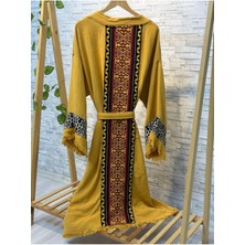 Sultan Müslin Kimono %100 Pamuklu Bornoz Kaftan Sabahlık