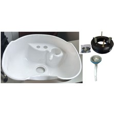 Kuaför Saç Yıkama Plastik Lavabo Seti Mekanizma ve Sifon Dahil Full Set