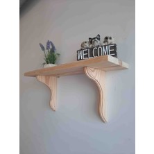 Tekli Ahşap Duvar Rafı 40CM