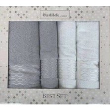 Özdilek Elissa Best Set Hamam Takımı - Gri - Beyaz