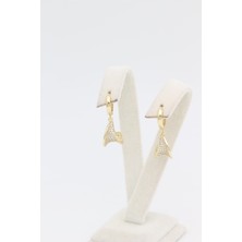 Stil Incisi/xupıng Jewelry Yaprak Sallantılı Zirkon Taşlı Küpe