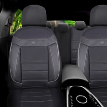 Honda Civic Fc5 Araçlara Uyumlu Oto Koltuk Kılıfı Seti - Venüs Serisi Siyah/beyaz