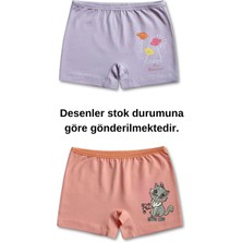 Giza Kids %95 Pamuklu Kız Çocuk Süprem Penye Boxer Külot Iç Çamaşır 6lı Set