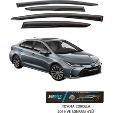 Toyota Corolla 2019 ve Sonrası Cam Rüzgarlığı Takım 4’lü Takım Rüzgar Kesici, Yağmur Önleyici