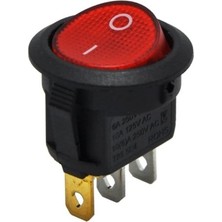 Yuvarlak Işıklı Anahtar Kırmızı 3p - 20 Adet