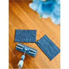 Gri Mandallı Mikrofiber Paspas ve Hediye Paspaslı Temizlik Seti
