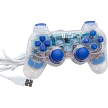 UCOM-704 Double Shock Şeffaf Joypad Oyun Kolu (4915)