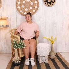 My Lamp MYLAMP Ürgüp Makrome Tabure Puf & Stools - Doğal Teak Gövde 33x48 cm