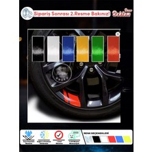Jant Şerit Sticker – 2'li Renkli Spor Görünüm Etiketi (Suya Dayanıklı)